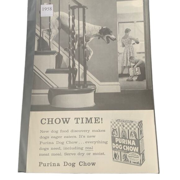 Vintage 1958 Purina Dog Chow New Dog Food Discovery Ad Advertisement - Picture 5 of 5